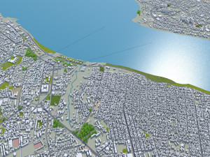 Brazzaville city Congo 20km 3D Модель