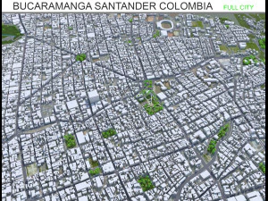 Miasto Bucaramanga Santander Kolumbia 15 km Model 3D