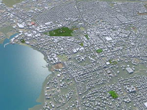 Bujumbura city Burundi 25km 3D Model