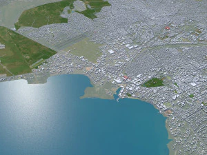 Bujumbura city Burundi 25km 3D Model