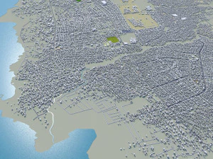 Bujumbura city Burundi 25km 3D Model