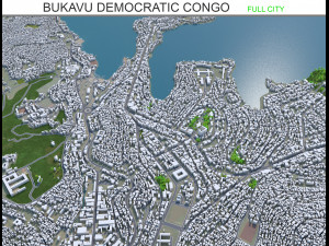 Bukavu city Democratic Congo 15km Modèle 3D