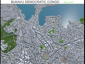 Bukavu city Democratic Congo 15km 3D Model