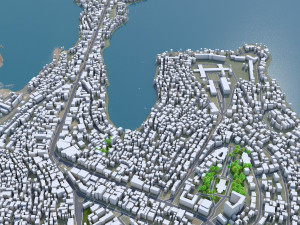 Bukavu city Democratic Congo 15km 3D Model