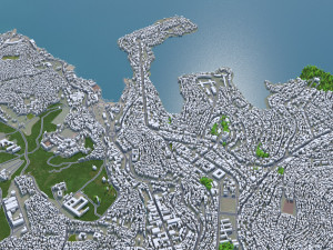 Bukavu city Democratic Congo 15km 3D Model