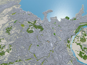 Bukavu city Democratic Congo 15km 3D Model