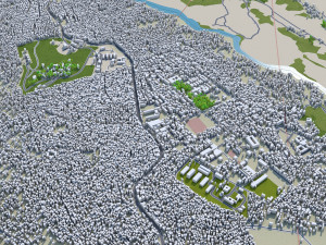 Bukavu city Democratic Congo 15km 3D Model