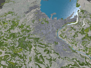 Bukavu city Democratic Congo 15km 3D Model