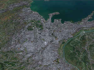 Bukavu city Democratic Congo 15km 3D Model