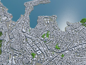 Bukavu city Democratic Congo 15km 3D Model