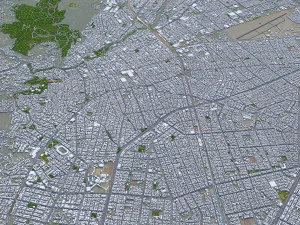 Cali city Colombia 30km 3D Model