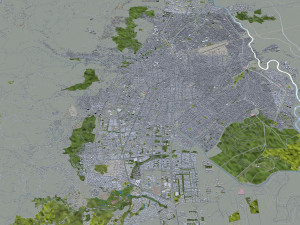 Cali city Colombia 30km Model 3D