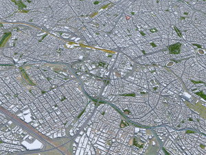 Campinas city Brazil 25km 3D Model