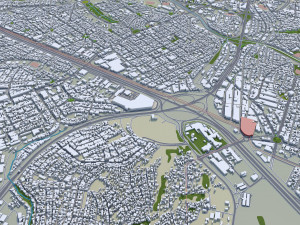 Campinas city Brazil 25km 3D Model