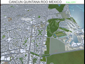 Cancun Quintana Roo city Mexico 30km 3D Model