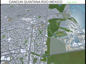 Cancun Quintana Roo stad Mexico 30 km 3D Model