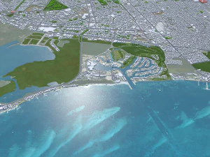 Cancun Quintana Roo city Mexico 30km 3D Model