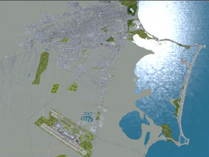 Cancun Quintana Roo city Mexico 30km 3D Model