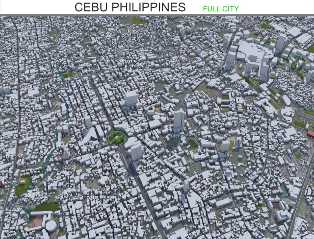 Cebu city Philippines 30km Modèle 3D .c4d .max .obj .3ds .fbx .stl .blend 