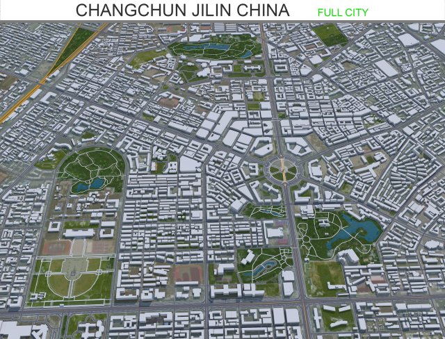 Changchun city Jilin China 75km Modello 3D .c4d .max .obj .3ds .fbx .stl .blend 