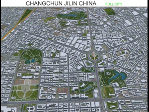 Changchun şehri Jilin &Ccedil;in 75km 3D Model
