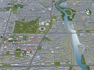 Changchun city Jilin China 75km Modello 3D