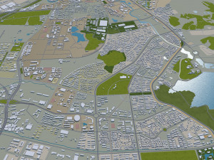 Changchun city Jilin China 75km Modello 3D