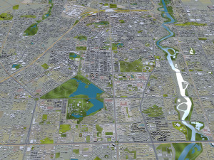 Changchun city Jilin China 75km Modello 3D