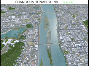 Miasto Changsha Hunan Chiny 60 km Model 3D