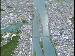 Changsha city Hunan China 60km 3Dモデル