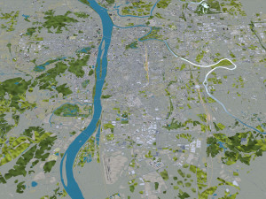 Changsha city Hunan China 60km 3Dモデル