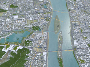 Changsha city Hunan China 60km 3Dモデル