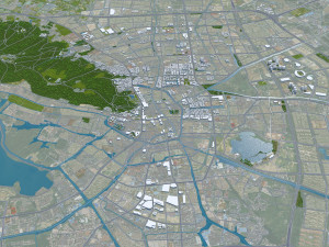 Changshu city Suzhou Jiangsu China 50km 3D Model