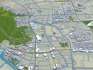 Changshu city Suzhou Jiangsu China 50km 3D Model
