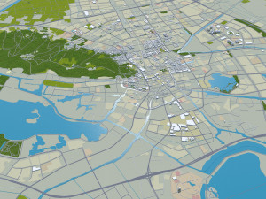 Changshu city Suzhou Jiangsu China 50km 3D Model