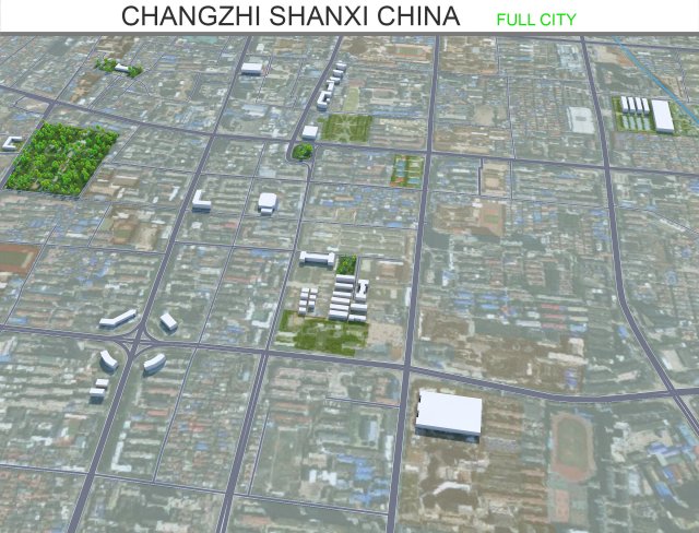 Changzhi city Shanxi China 40km Modelo 3D .c4d .max .obj .3ds .fbx .stl .blend 