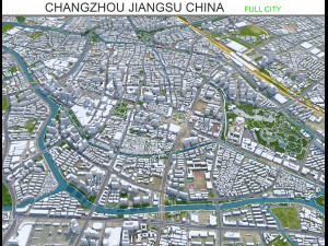 Changzhou city Jiangsu China 75km 3D Model