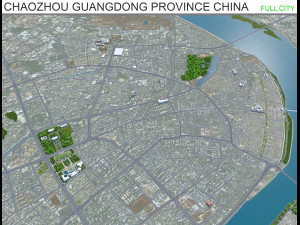 Chaozhou city Guangdong Province China 40km 3D 模型