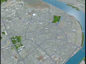 Chaozhou şehri Guangdong Eyaleti &Ccedil;in 40km 3D Model