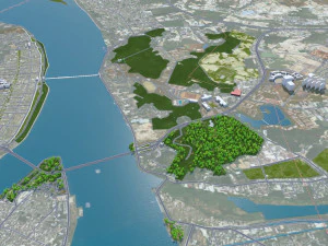 Chaozhou şehri Guangdong Eyaleti &Ccedil;in 40km 3D Model