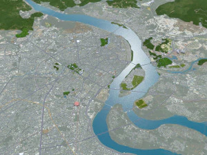 Chaozhou şehri Guangdong Eyaleti &Ccedil;in 40km 3D Model