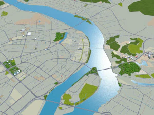 Chaozhou şehri Guangdong Eyaleti &Ccedil;in 40km 3D Model