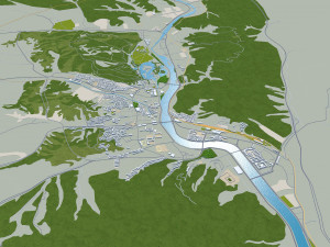 Chengde city Hebei China 45km 3D Model