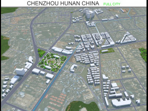 Chenzhou city Hunan China 25km 3D 模型