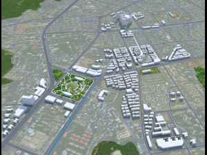 Chenzhou city Hunan China 25km 3D-Modell