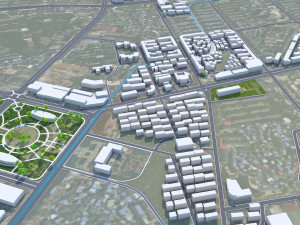 Chenzhou city Hunan China 25km 3D-Modell