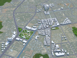 Chenzhou city Hunan China 25km 3D-Modell