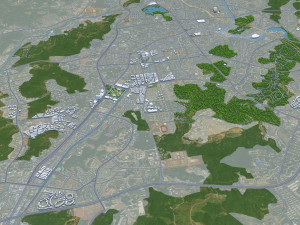 Chenzhou city Hunan China 25km 3D-Modell
