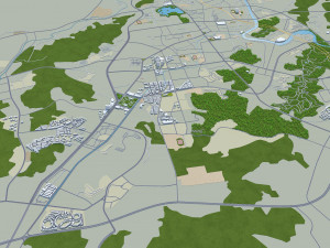 Chenzhou city Hunan China 25km 3D-Modell
