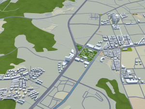 Chenzhou city Hunan China 25km 3D-Modell